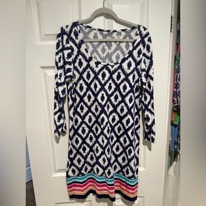 Lilly Pulitzer Navy and White Cotton Dress